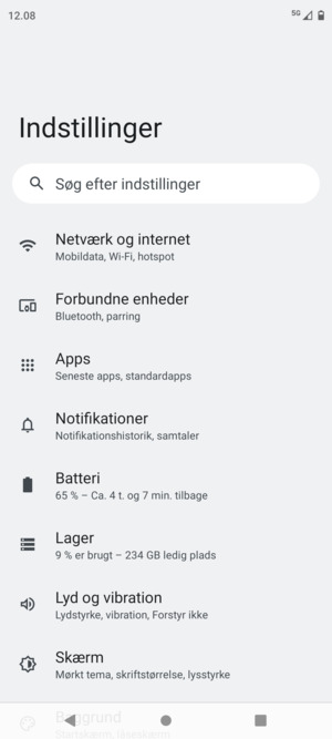 Vælg Netværk og internet