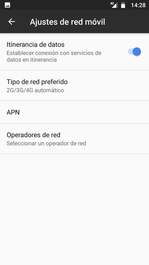 Activar o desactivar Itinerancia de datos
