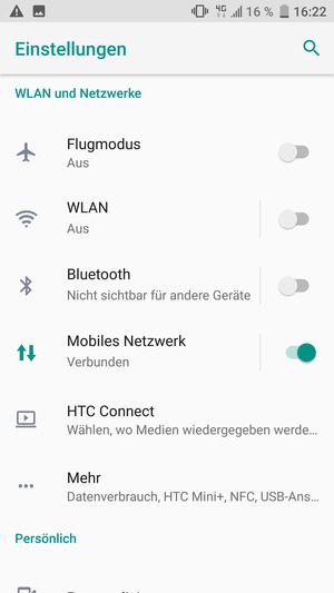 Wählen Sie Mobiles Netzwerk