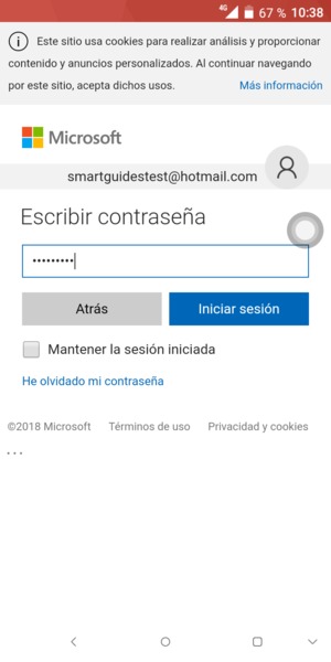 Introduzca su contraseña y seleccione Iniciar sesión