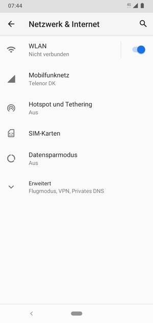 Wählen Sie Mobilfunknetz