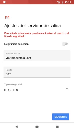 Seleccione Tipo de seguridad