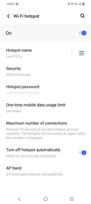 Your phone is now set up for use as a modem
