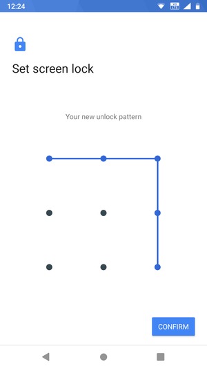 Draw the unlock pattern again and select CONFIRM