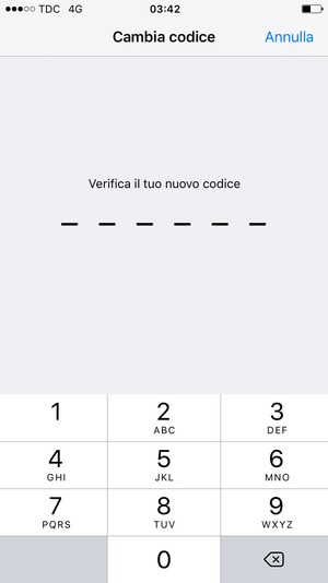 Reinserisci il tuo nuovo codice di accesso