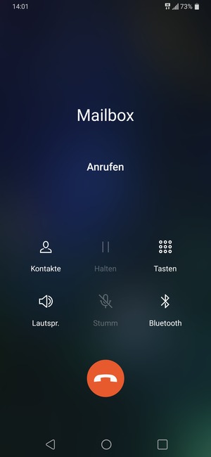 Wenn Ihre Voicemail anruft, wie auf diesem Bild, ist Ihr Handy richtig eingestellt.
