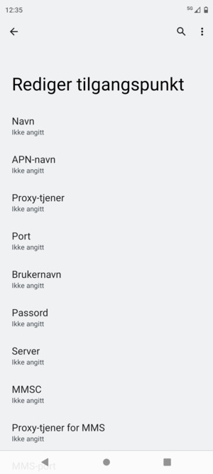 Skriv inn MMS-informasjon