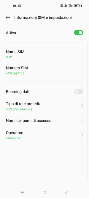 Per modificare la rete, in presenza di problemi, seleziona Operatore