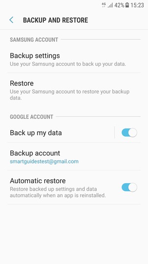 Select Backup account