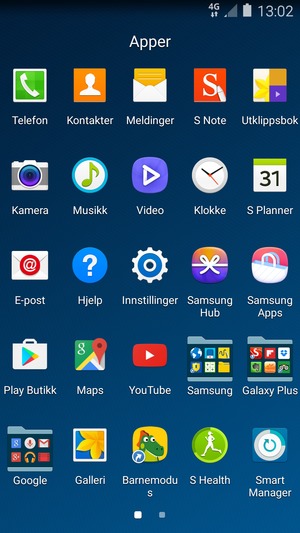 Velg Innstillinger
