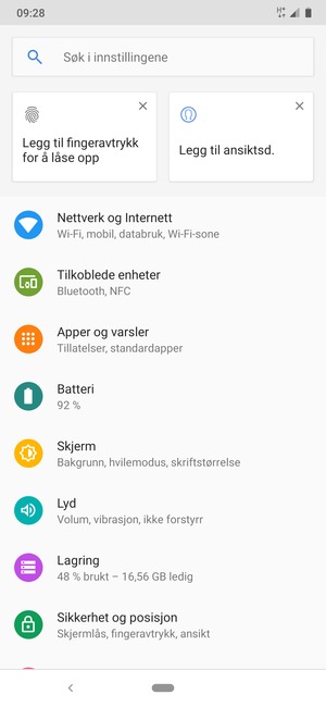 Velg Nettverk og Internett