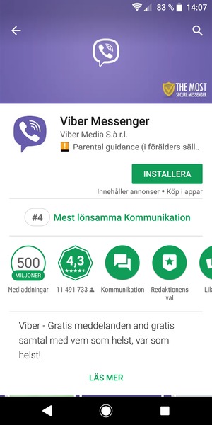 Välj INSTALLERA