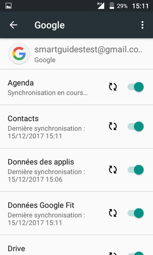 Vos informations seront synchronisées