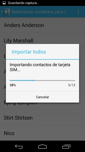 Sus contactos se guardarán en su cuenta de Google y se guardarán en su teléfono la próxima vez que Google sea sincronizado.