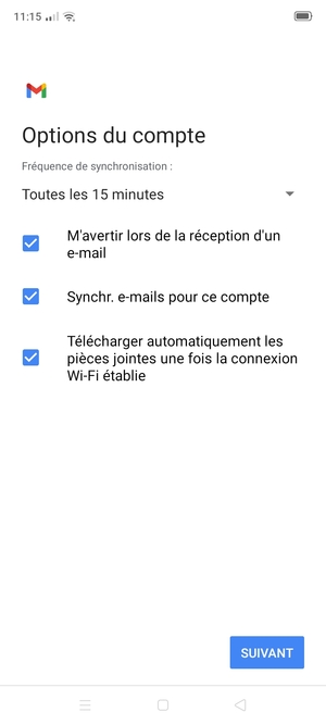 Sélectionnez SUIVANT
