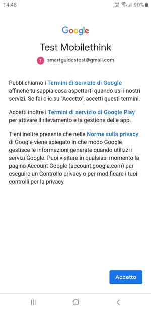 Seleziona Accetto