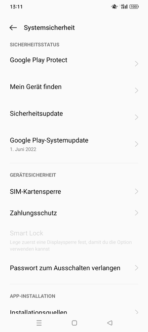 Wählen Sie  SIM-Kartensperre
