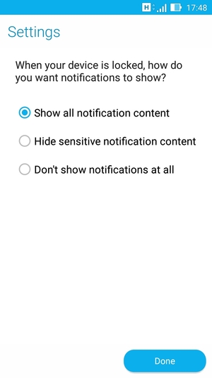 Select your preferred option and select DONE