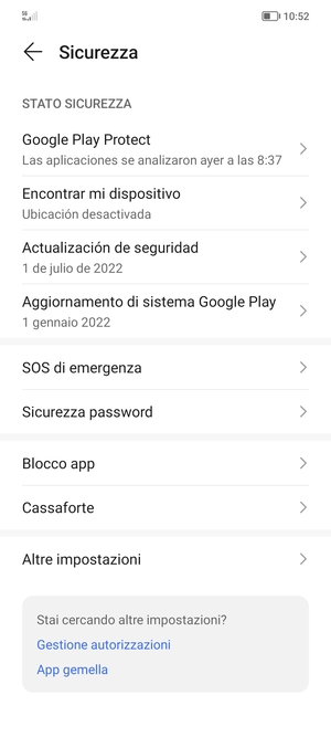 Seleziona Altre impostazioni
