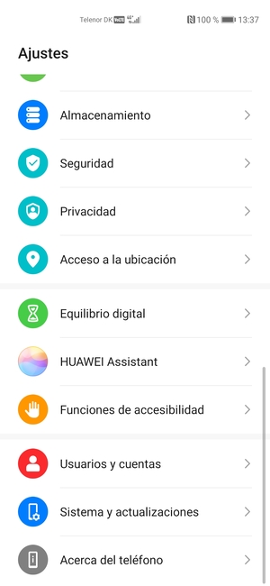 Desplácese y seleccione Sistema y actualizaciones