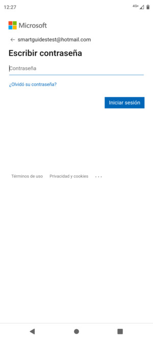 Introduzca su contraseña y seleccione Iniciar sesión