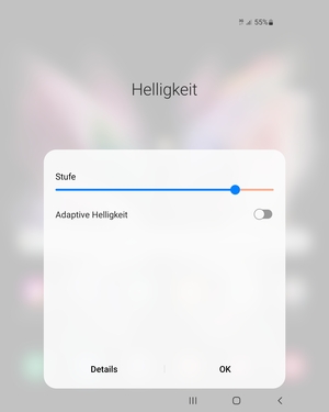 Schalten Sie Adaptive Helligkeit ein und wählen Sie OK