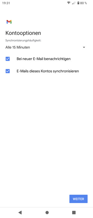 Wählen Sie WEITER
