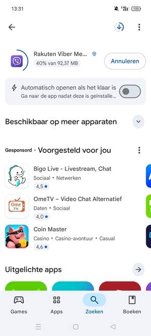 Wacht tot het installatieproces beëindigd is