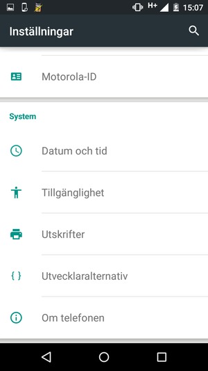 Scrolla till och välj Om telefonen