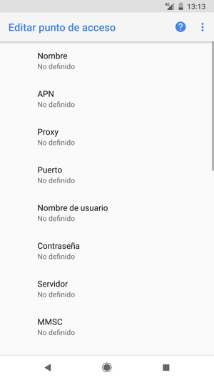 Introduzca la información de MMS