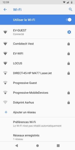 Vous êtes maintenant connecté au réseau Wi-Fi