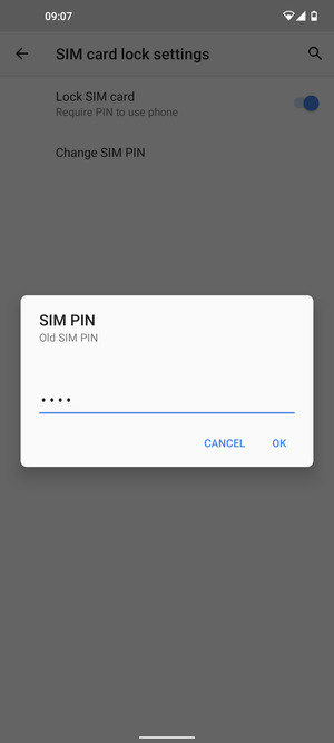 Enter Old SIM PIN and select OK