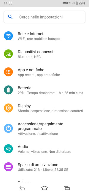 Seleziona Rete e Internet