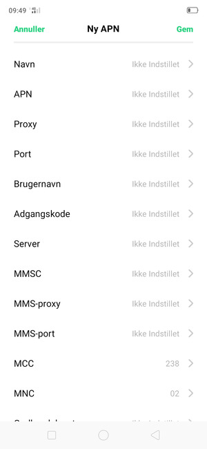 Indtast internet-oplysninger