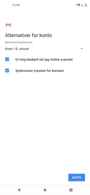 Velg NESTE