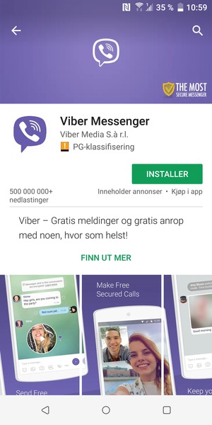 Velg INSTALLER