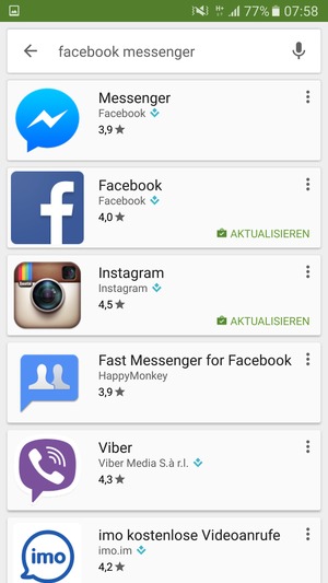 Wählen Sie die App