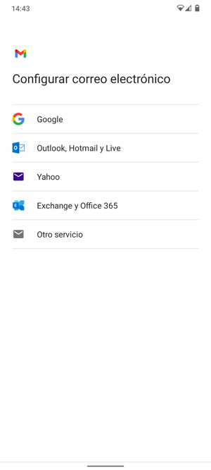 Seleccione Outlook, Hotmail y Live