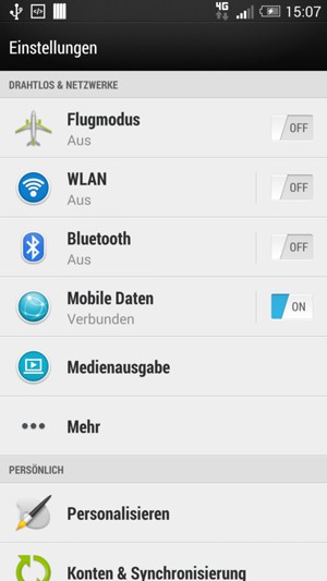Wählen Sie Mehr