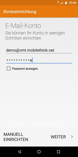 Geben Sie Ihre E-Mail-Adresse und Ihr Passwort ein und wählen Sie WEITER