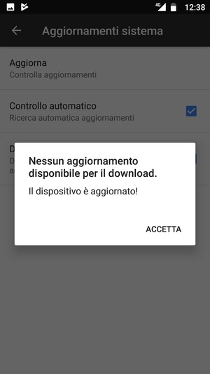 Se il tuo telefono è aggiornato, seleziona ACCETTA