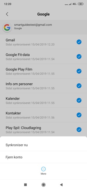 Vælg Synkroniser nu