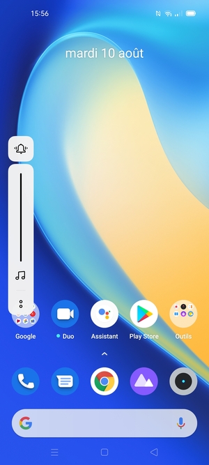 Maintenir appuyé pour baisser le volume au niveau requis