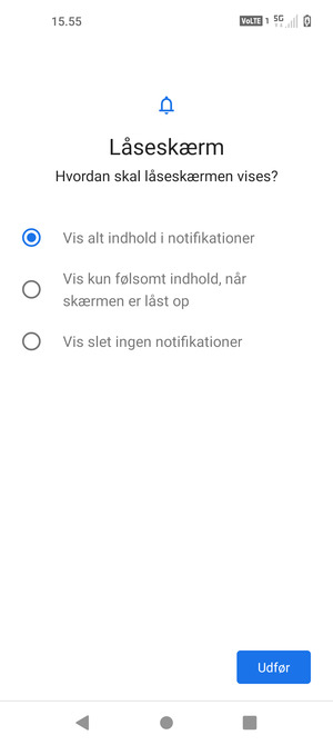 Vælg din foretrukne mulighed og vælg Udfør