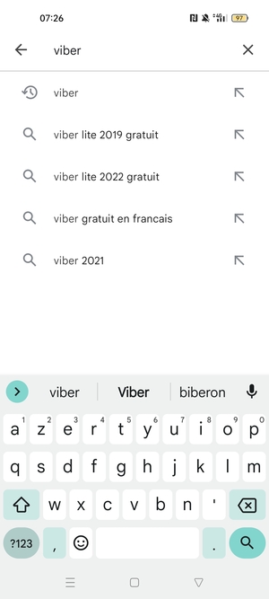 Saisissez le nom de l'appli et sélectionnez Rechercher