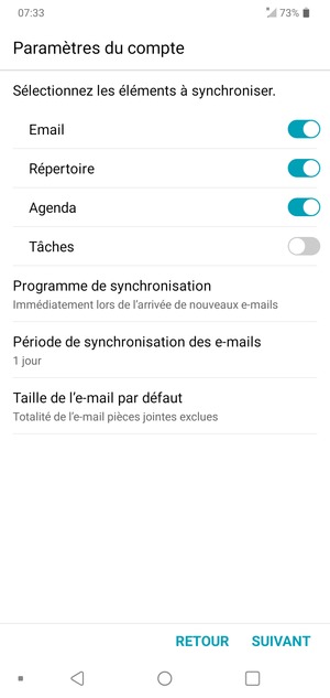 Sélectionnez SUIVANT