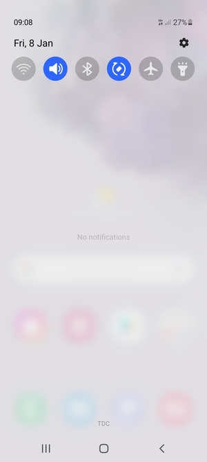 Slide down the top menu again