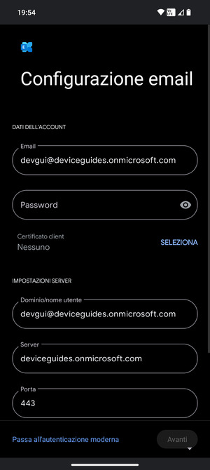 Inserisci la tua password