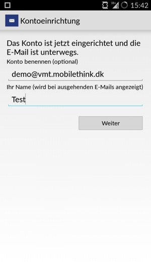 Geben Sie Ihrem Konto einen Namen und geben Sie Ihren Namen ein. Wählen Sie Weiter