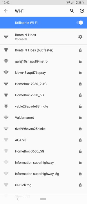 Vous êtes maintenant connecté au réseau Wi-Fi